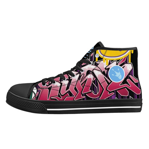 Axikronz 8T7 Canvas High Top – Comic Stykonz 1 | Hip - Hop Streetwear Shoes - Stykonz Graffiti Streetwear