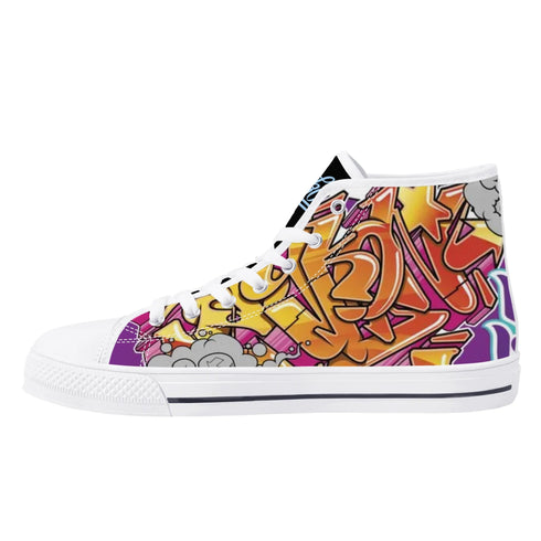 Axikronz 8T7 Canvas High Top – Comic Stykonz 1 | Hip - Hop Streetwear Shoes - Stykonz Graffiti Streetwear
