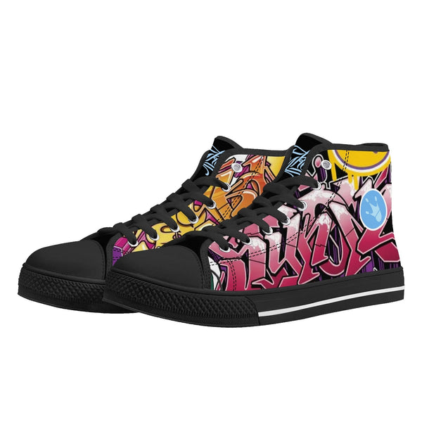Axikronz 8T7 Canvas High Top – Comic Stykonz 1 | Hip - Hop Streetwear Shoes - Stykonz Graffiti Streetwear