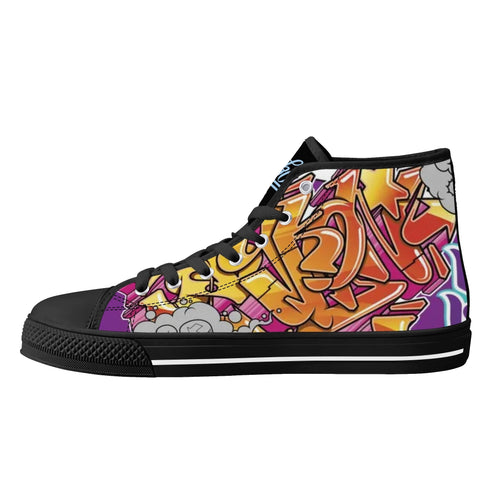 Axikronz 8T7 Canvas High Top – Comic Stykonz 1 | Hip - Hop Streetwear Shoes - Stykonz Graffiti Streetwear