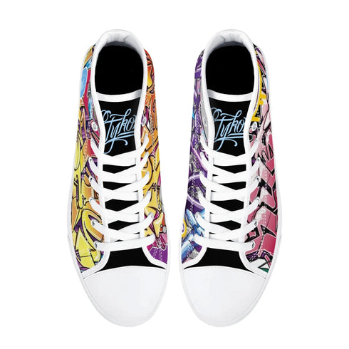Axikronz 8T7 Canvas High Top – Comic Stykonz 1 | Hip - Hop Streetwear Shoes - Stykonz Graffiti Streetwear