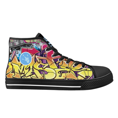 Axikronz 8T7 Canvas High Top – Comic Stykonz 1 | Hip - Hop Streetwear Shoes - Stykonz Graffiti Streetwear