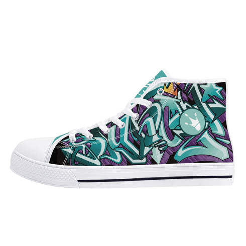 Axikronz 8T7 Canvas High Top – Grapetron | Hip - Hop Streetwear Shoes - Stykonz Graffiti Streetwear