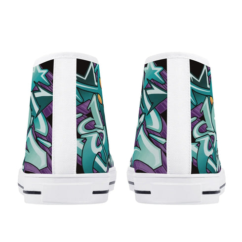 Axikronz 8T7 Canvas High Top – Grapetron | Hip - Hop Streetwear Shoes - Stykonz Graffiti Streetwear