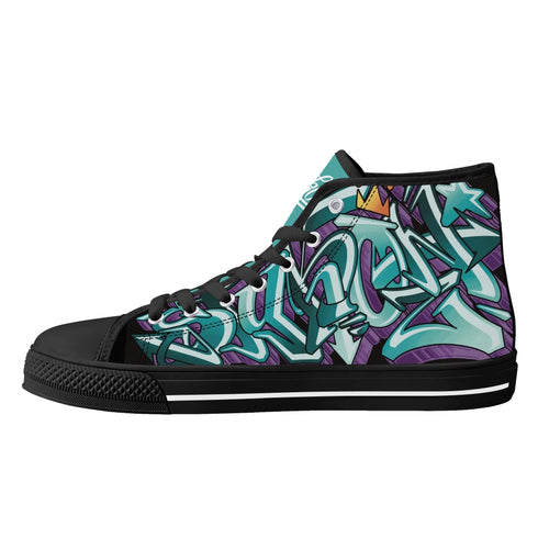 Axikronz 8T7 Canvas High Top – Grapetron | Hip - Hop Streetwear Shoes - Stykonz Graffiti Streetwear