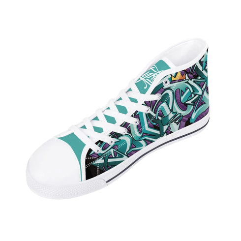 Axikronz 8T7 Canvas High Top – Grapetron | Hip - Hop Streetwear Shoes - Stykonz Graffiti Streetwear
