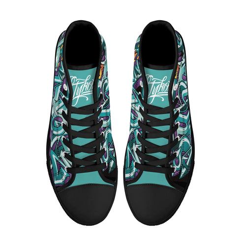 Axikronz 8T7 Canvas High Top – Grapetron | Hip - Hop Streetwear Shoes - Stykonz Graffiti Streetwear