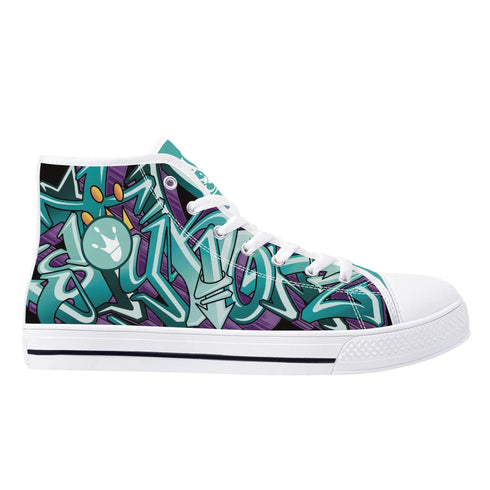 Axikronz 8T7 Canvas High Top – Grapetron | Hip - Hop Streetwear Shoes - Stykonz Graffiti Streetwear
