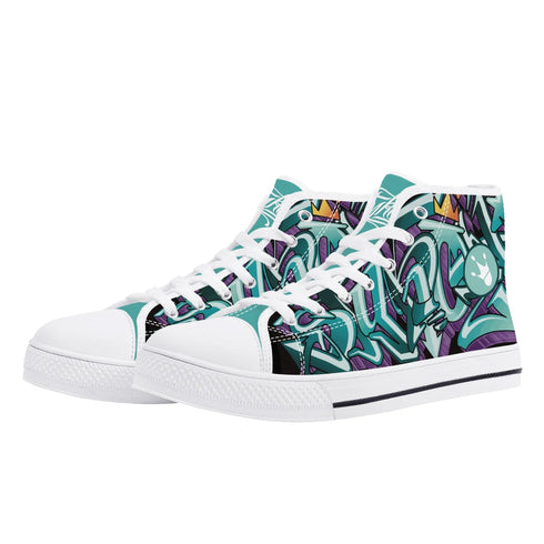 Axikronz 8T7 Canvas High Top – Grapetron | Hip - Hop Streetwear Shoes - Stykonz Graffiti Streetwear