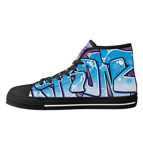 Axikronz 8T7 Canvas High Top – Ice Block | Hip - Hop Streetwear Shoes - Stykonz Graffiti Streetwear