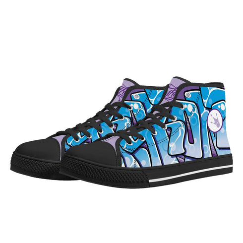 Axikronz 8T7 Canvas High Top – Ice Block | Hip - Hop Streetwear Shoes - Stykonz Graffiti Streetwear