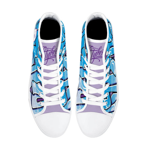 Axikronz 8T7 Canvas High Top – Ice Block | Hip - Hop Streetwear Shoes - Stykonz Graffiti Streetwear