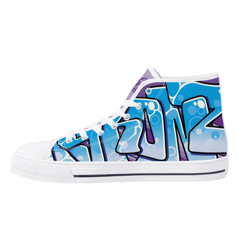 Axikronz 8T7 Canvas High Top – Ice Block | Hip - Hop Streetwear Shoes - Stykonz Graffiti Streetwear