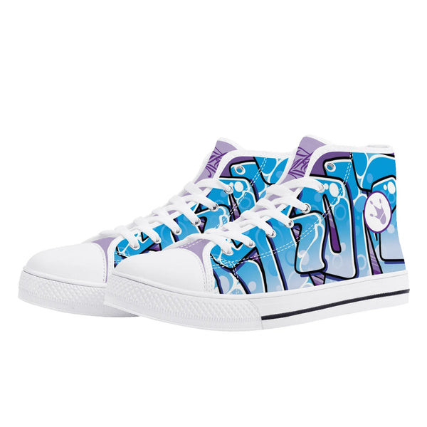 Axikronz 8T7 Canvas High Top – Ice Block | Hip - Hop Streetwear Shoes - Stykonz Graffiti Streetwear