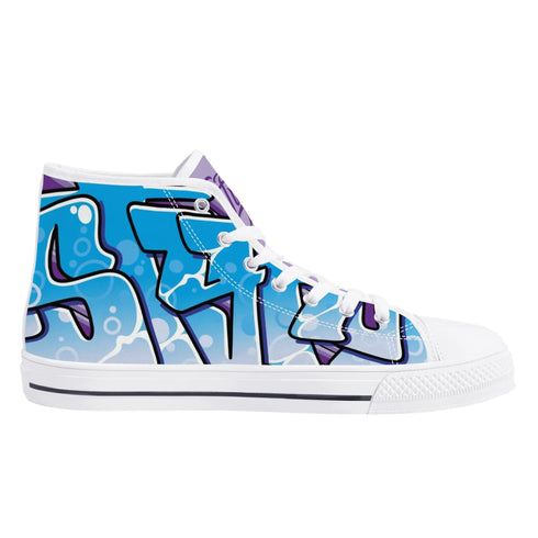 Axikronz 8T7 Canvas High Top – Ice Block | Hip - Hop Streetwear Shoes - Stykonz Graffiti Streetwear