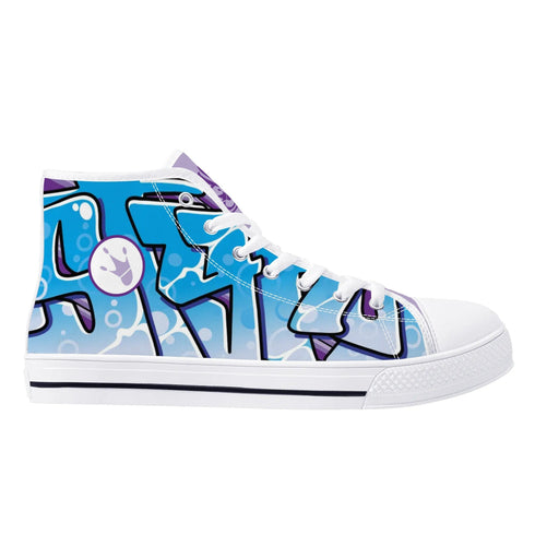 Axikronz 8T7 Canvas High Top – Ice Block | Hip - Hop Streetwear Shoes - Stykonz Graffiti Streetwear