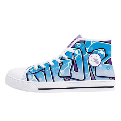 Axikronz 8T7 Canvas High Top – Ice Block | Hip - Hop Streetwear Shoes - Stykonz Graffiti Streetwear