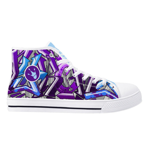 Axikronz 8T7 Canvas High Top – Purple Wildstyle | Hip - Hop Streetwear Shoes - Stykonz Graffiti Streetwear