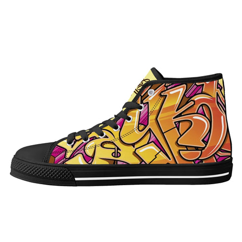 Axikronz 8T7 Canvas High Top – Sundown | Hip - Hop Streetwear Shoes - Stykonz Graffiti Streetwear