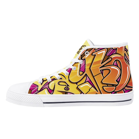 Axikronz 8T7 Canvas High Top – Sundown | Hip - Hop Streetwear Shoes - Stykonz Graffiti Streetwear