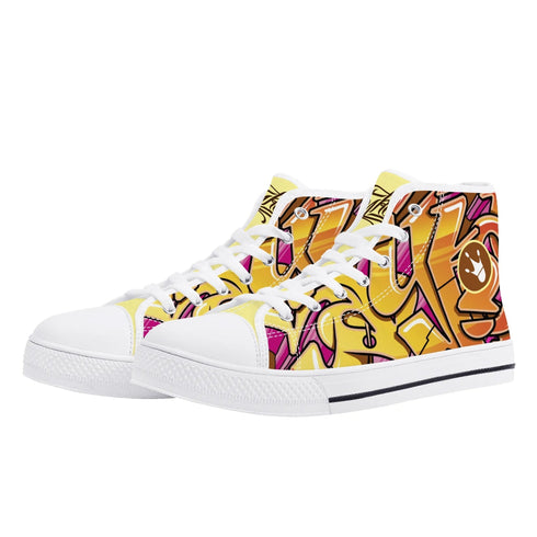 Axikronz 8T7 Canvas High Top – Sundown | Hip - Hop Streetwear Shoes - Stykonz Graffiti Streetwear
