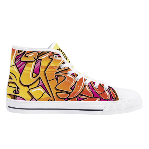Axikronz 8T7 Canvas High Top – Sundown | Hip - Hop Streetwear Shoes - Stykonz Graffiti Streetwear