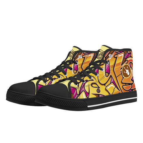 Axikronz 8T7 Canvas High Top – Sundown | Hip - Hop Streetwear Shoes - Stykonz Graffiti Streetwear