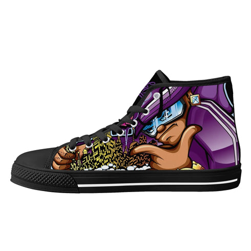 Axikronz 8T7 Canvas High Top – The Train Master | Hip - Hop Streetwear Shoes - Stykonz Graffiti Streetwear