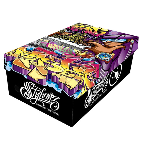 Axikronz 8T7 Canvas High Top – The Train Master | Hip - Hop Streetwear Shoes - Stykonz Graffiti Streetwear