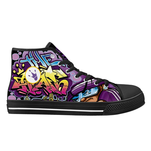 Axikronz 8T7 Canvas High Top – The Train Master | Hip - Hop Streetwear Shoes - Stykonz Graffiti Streetwear