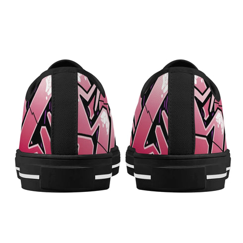 Axikronz 8T7 Canvas Low Top – Black Cherry | Hip - Hop Streetwear Shoes - Stykonz Graffiti Streetwear