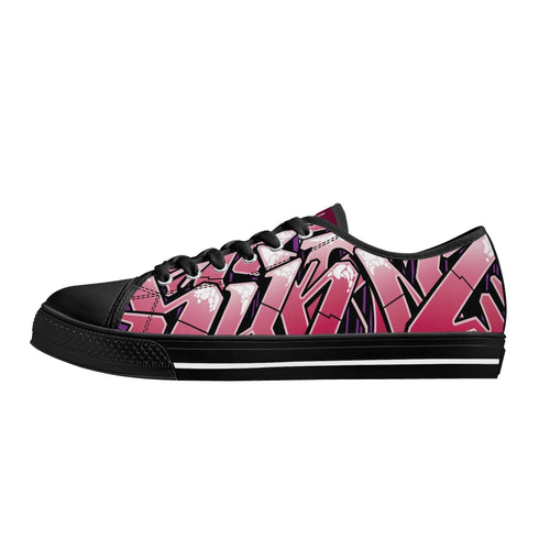 Axikronz 8T7 Canvas Low Top – Black Cherry | Hip - Hop Streetwear Shoes - Stykonz Graffiti Streetwear
