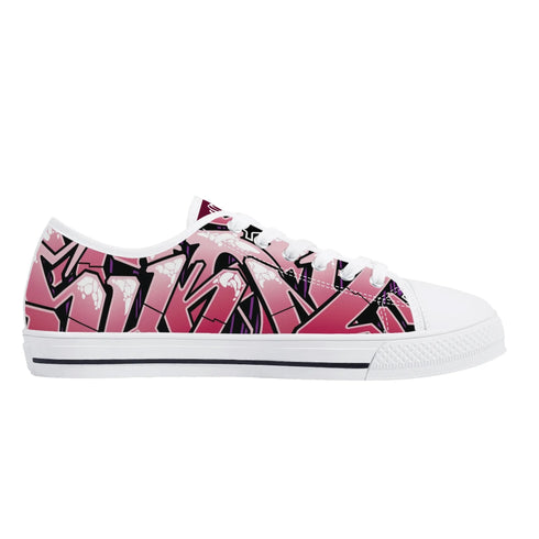 Axikronz 8T7 Canvas Low Top – Black Cherry | Hip - Hop Streetwear Shoes - Stykonz Graffiti Streetwear
