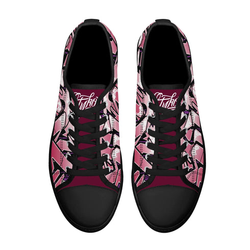 Axikronz 8T7 Canvas Low Top – Black Cherry | Hip - Hop Streetwear Shoes - Stykonz Graffiti Streetwear