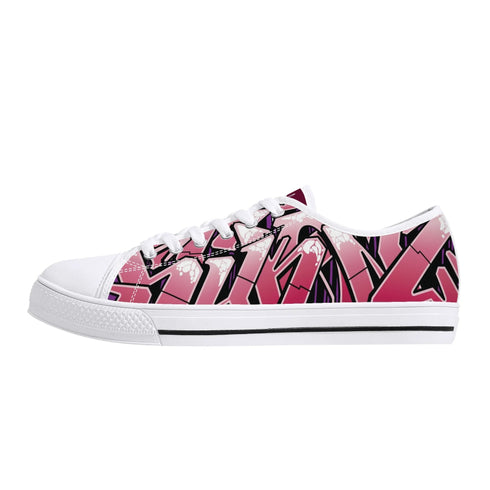 Axikronz 8T7 Canvas Low Top – Black Cherry | Hip - Hop Streetwear Shoes - Stykonz Graffiti Streetwear