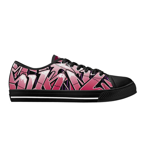 Axikronz 8T7 Canvas Low Top – Black Cherry | Hip - Hop Streetwear Shoes - Stykonz Graffiti Streetwear