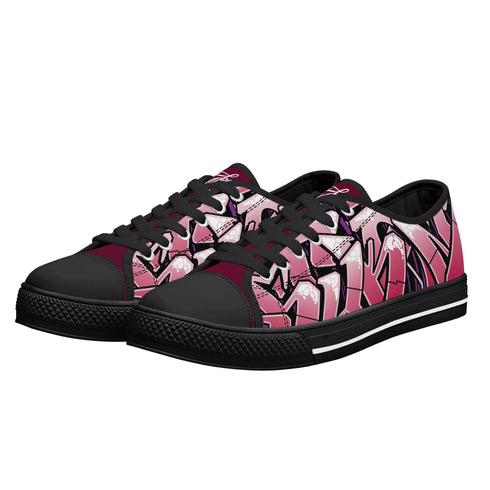Axikronz 8T7 Canvas Low Top – Black Cherry | Hip - Hop Streetwear Shoes - Stykonz Graffiti Streetwear
