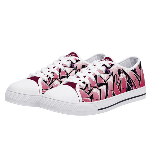 Axikronz 8T7 Canvas Low Top – Black Cherry | Hip - Hop Streetwear Shoes - Stykonz Graffiti Streetwear