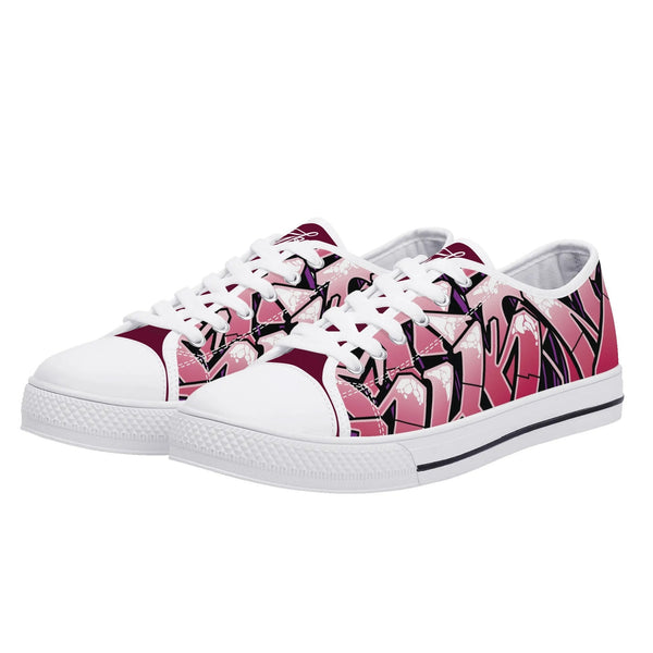 Axikronz 8T7 Canvas Low Top – Black Cherry | Hip - Hop Streetwear Shoes - Stykonz Graffiti Streetwear