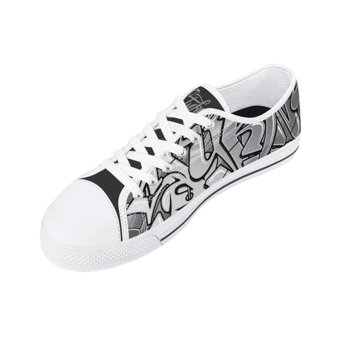 Axikronz 8T7 Canvas Low Top – Comic Stykonz 1 Black | Hip - Hop Streetwear Shoes - Stykonz Graffiti Streetwear