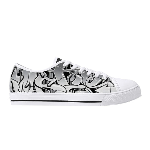 Axikronz 8T7 Canvas Low Top – Comic Stykonz 1 Black | Hip - Hop Streetwear Shoes - Stykonz Graffiti Streetwear