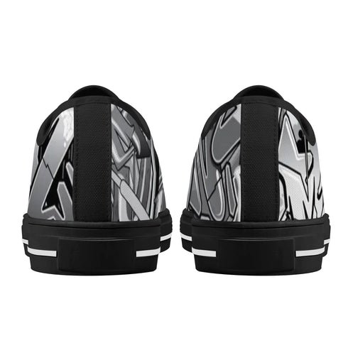 Axikronz 8T7 Canvas Low Top – Comic Stykonz 1 Black | Hip - Hop Streetwear Shoes - Stykonz Graffiti Streetwear