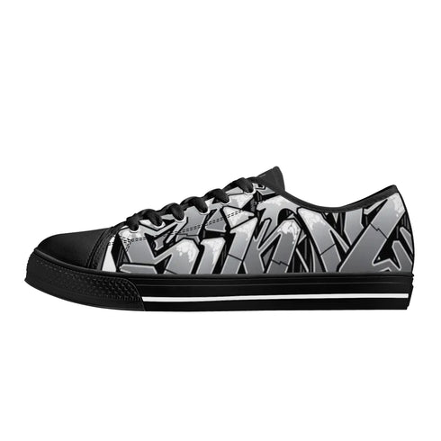 Axikronz 8T7 Canvas Low Top – Comic Stykonz 1 Black | Hip - Hop Streetwear Shoes - Stykonz Graffiti Streetwear
