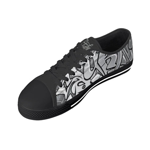 Axikronz 8T7 Canvas Low Top – Comic Stykonz 1 Black | Hip - Hop Streetwear Shoes - Stykonz Graffiti Streetwear