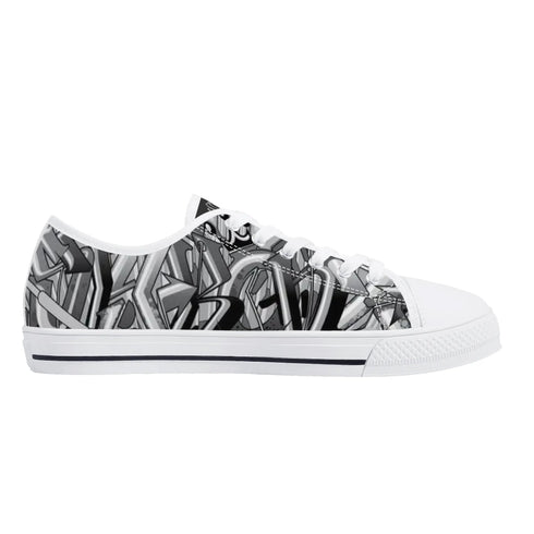 Axikronz 8T7 Canvas Low Top – Comic Stykonz 1 Black | Hip - Hop Streetwear Shoes - Stykonz Graffiti Streetwear