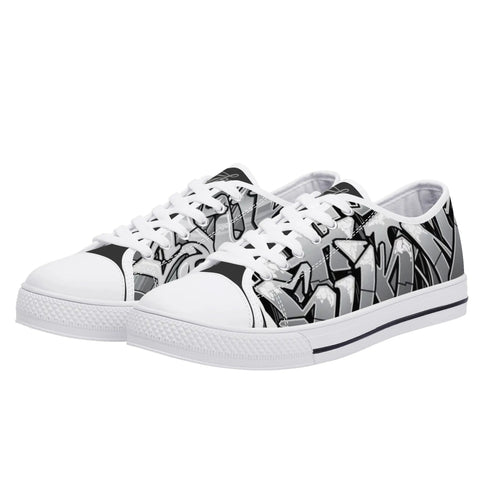 Axikronz 8T7 Canvas Low Top – Comic Stykonz 1 Black | Hip - Hop Streetwear Shoes - Stykonz Graffiti Streetwear