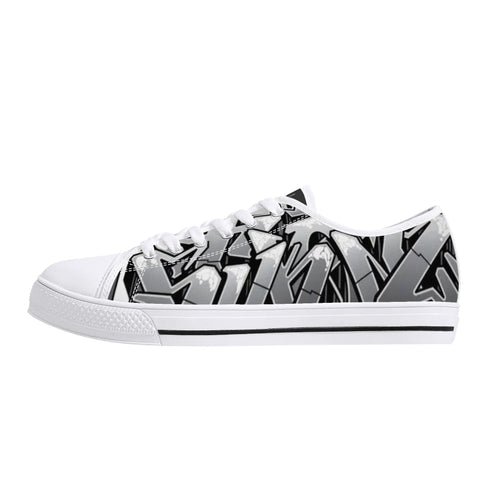 Axikronz 8T7 Canvas Low Top – Comic Stykonz 1 Black | Hip - Hop Streetwear Shoes - Stykonz Graffiti Streetwear