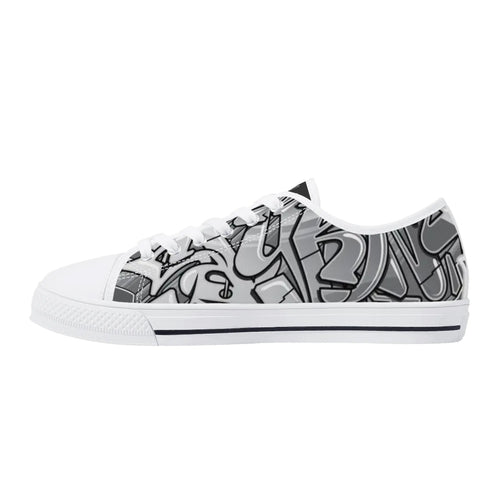 Axikronz 8T7 Canvas Low Top – Comic Stykonz 1 Black | Hip - Hop Streetwear Shoes - Stykonz Graffiti Streetwear