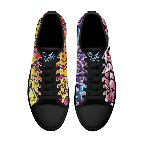 Axikronz 8T7 Canvas Low Top feat Comic Stykonz 1 - v2 | Hip - Hop Streetwear Shoes - Stykonz Graffiti Streetwear