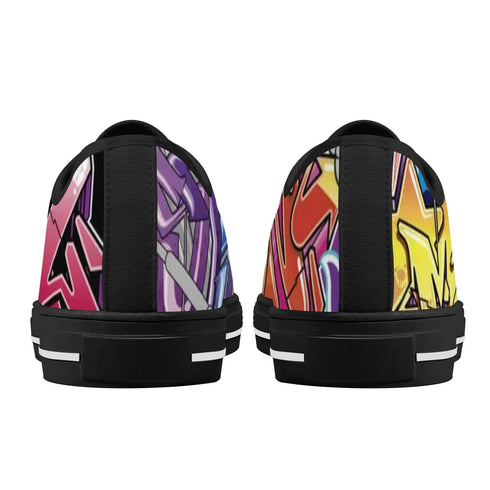 Axikronz 8T7 Canvas Low Top feat Comic Stykonz 1 - v2 | Hip - Hop Streetwear Shoes - Stykonz Graffiti Streetwear